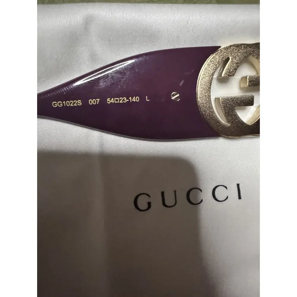 Gucci Square Oversized Sunglasses in Deep Burgundy with Brown Lenses - Picture 6 of 9